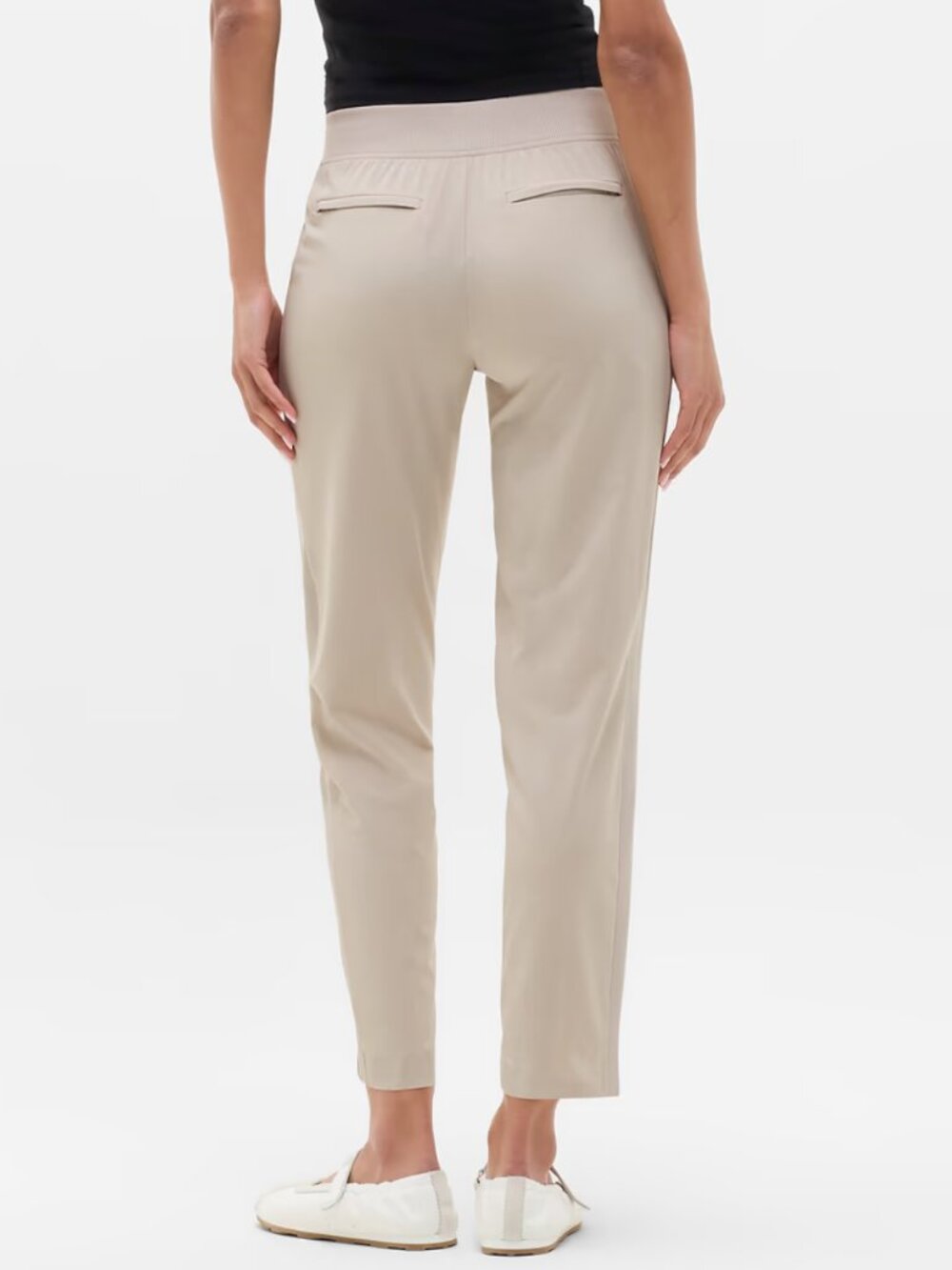 Athleta Brooklyn Mid Rise Ankle Pant Beige Size 12 Travel Office - Picture 2 of 9